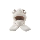 Белая шапка, перчатки, шарф 3 в 1