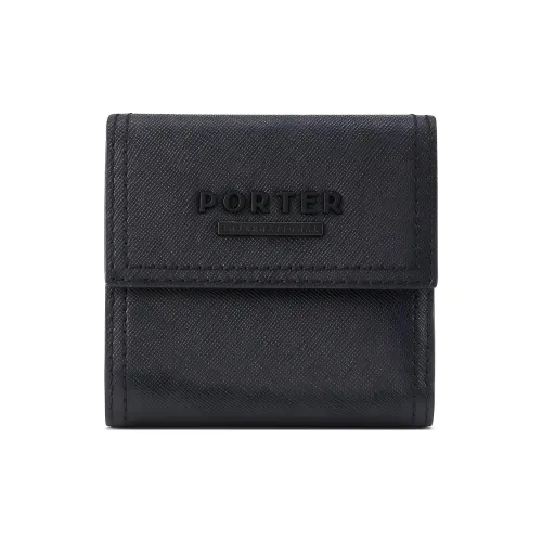 PORTER Leather Кошелек Стандартный Унисекс Черный