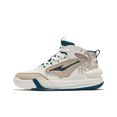 Erke Tang Palace Night Garden 3 Термические противоскользящие высокие кроссовки для скейтбординга мужские микрокристаллический белый светлый лен