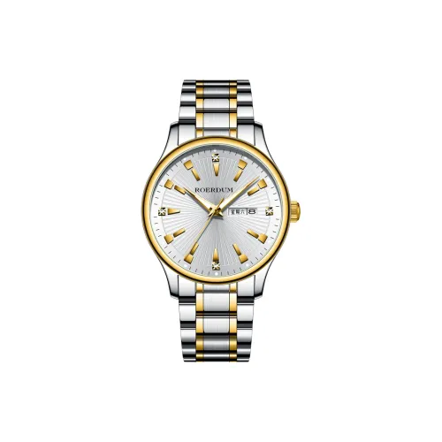 ROERDUM Master Collection Baron Кварцевый механизм ремешок из нержавеющей стали мужские часы белый циферблат