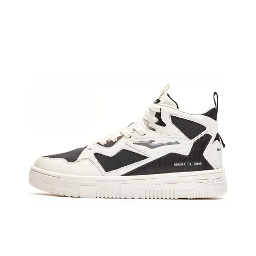 Erke Pact Series High Топ Скейтборд Кроссовки Мужские Черный Белый