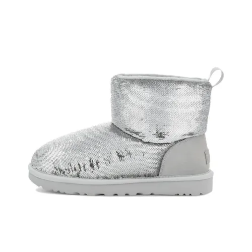 UGG Короткие Снежные Ботинки Женские Серебряные