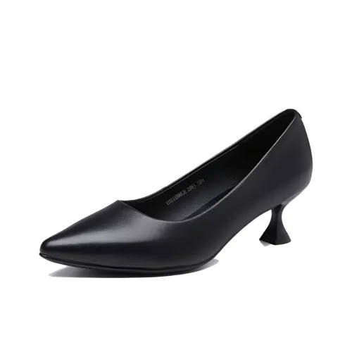 AOKANG Боковая бутылка Высокие каблуки Женские Черный