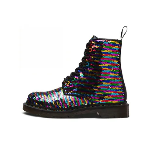 Dr.Martens 1460 Pascal Sequin Short Martin Boot Унисекс Радужная Черная