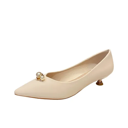 Bamiti Низкий каблук Высокие каблуки 1 см Женские Экрю