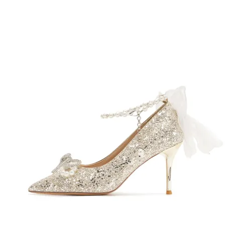 Take the Qin Узкий каблук Высокие каблуки 6 см Женские Шампанское