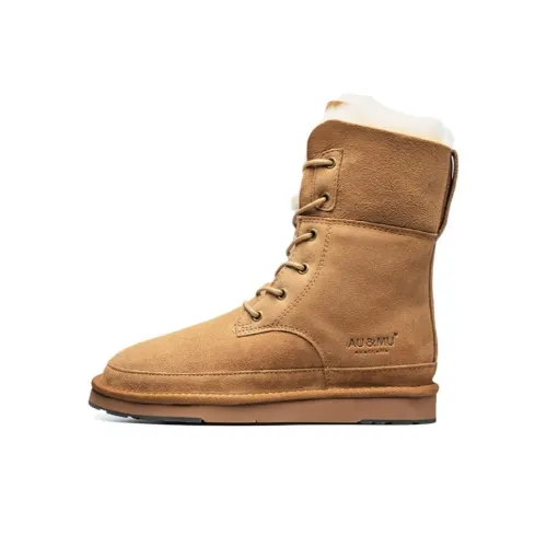 AU MU Термический противоскользящий сноубутс 20,5 см женский каштановый