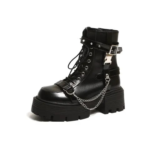 EEueeczs Короткий Мартин Ботинок 6,5 см Женский Черный