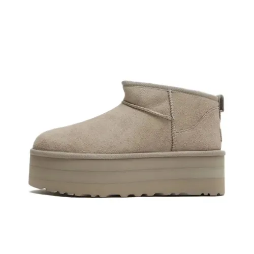 UGG Ультра Мини Платформа Теплоизоляционные Снежные Ботинки для Носка Унисекс Серые