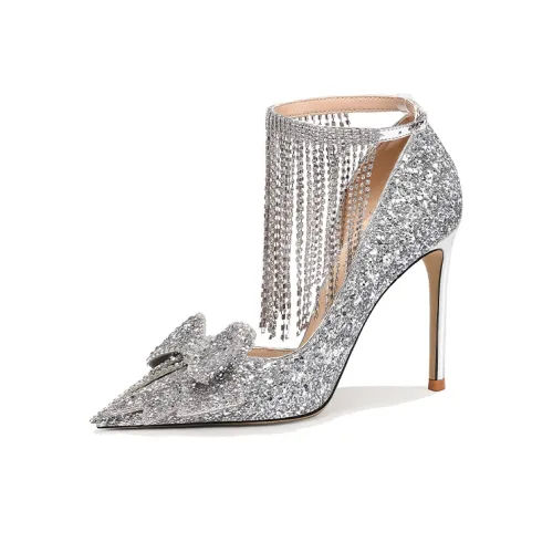 Lily Wei Starry Высокие каблуки Женские Серебряные