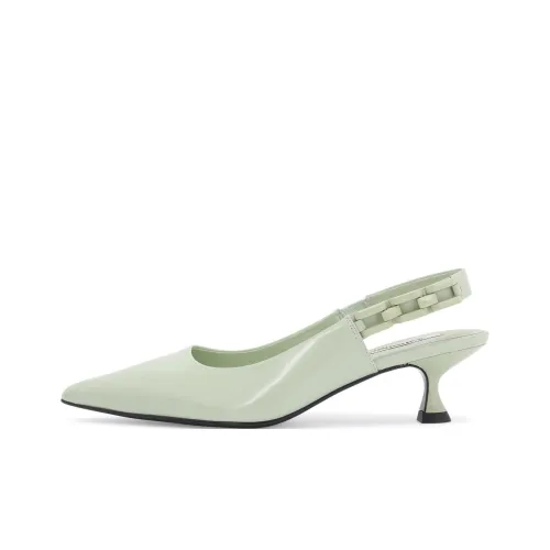 73Hours Jumping Конфетный цвет Узкий каблук Высокие каблуки 4,5 см Женские Светло-зеленый
