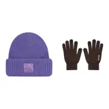 Фиолетовая шляпа + кофейные перчатки