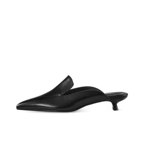 7or9 New Moon Черный логотип узкий каблук высокие каблуки 3,5 см женский черный