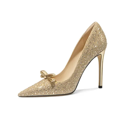 Lily Wei Узкий каблук Высокие каблуки 10 см Женские Золотой