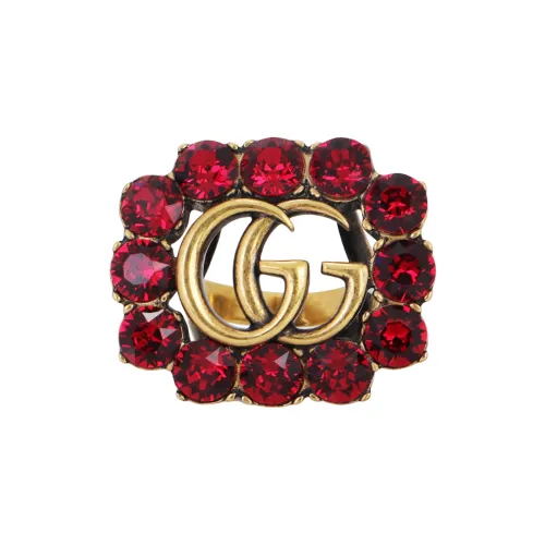 GUCCI GG Marmont Металлические Кольца Красные Женские