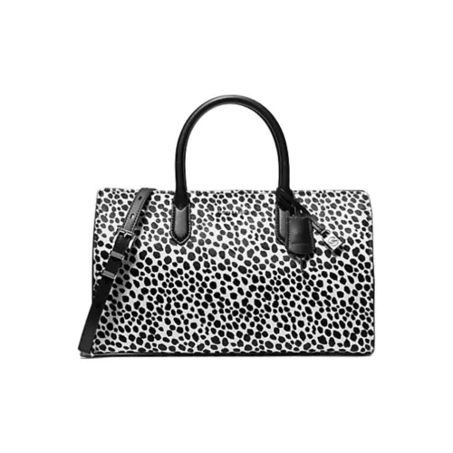 MICHAEL KORS Сумка через плечо из телячьей кожи сумка среднего размера женская черный и белый с леопардовым принтом