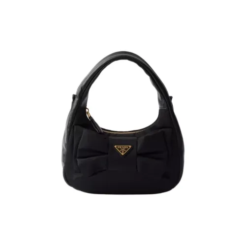 PRADA Переработанный нейлон одна плечо маленькая сумка женский черный