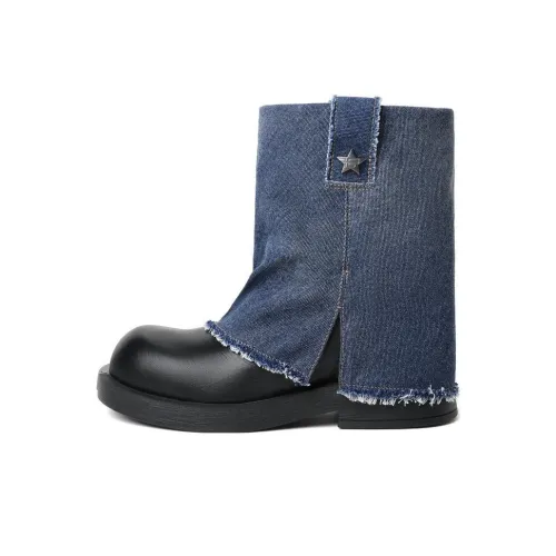Белль Ботильоны 3,5 см Женские Джинсовый Синий