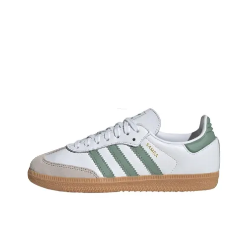 Adidas Originals SAMBA OG Slip-resistant Abrasion-resistant Low Top Детские Скейтбординг Белый Зеленый Подростки