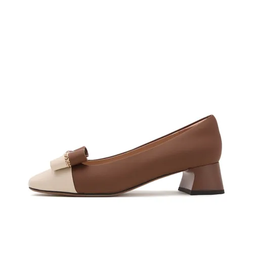 SATCHI Квадратный каблук Высокие каблуки 4CM Женские Коричневый