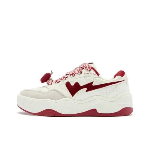 QIAODAN Панда с принтом низ устойчивый к истиранию низкий топ скейтборд кроссовки женские бежевый красный