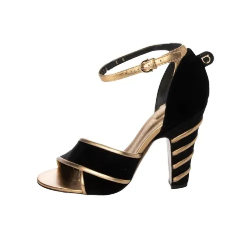 FERRAGAMO Salvatore One Ремень Сандалии 10 см Женские Черный