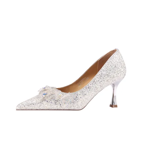 Mulinsen Низкий каблук Высокий каблук 7,3 см Женские Серебристый