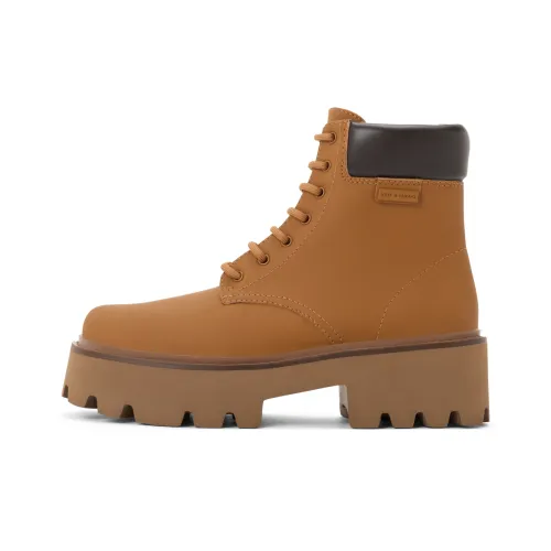 CHARLES KEITH Короткие Желтые Ботинки Ботинки Martin 5,3 см Женские