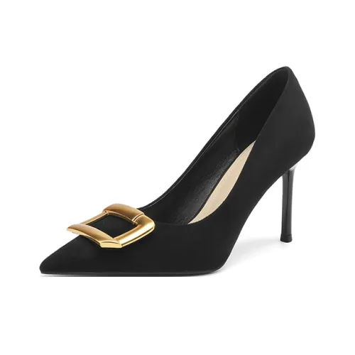 Ножной узкий высокий каблук 8,5 см женский черный