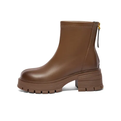 BELLE Ботильоны 5,5CM Женские Экрю Коричневый Черный