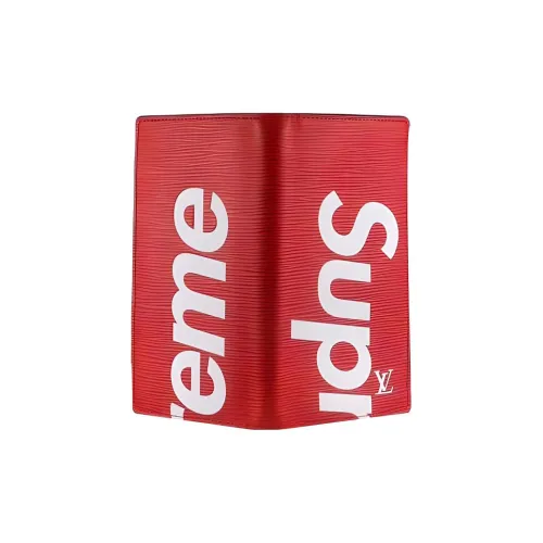 LOUIS VUITTON Supreme Коллаборация Zippy Коровья кожа Кошелек Мужской Красный