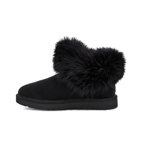 UGG CLASSIC MINI Fluff Ожерелье-чокер Теплоизоляционный Slip-resistant Ankle Длина Сноубутсы Женские Черный