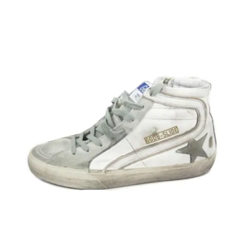 Golden Goose Slide Скейтборд Кроссовки Высокие Бело-Серые Мужские