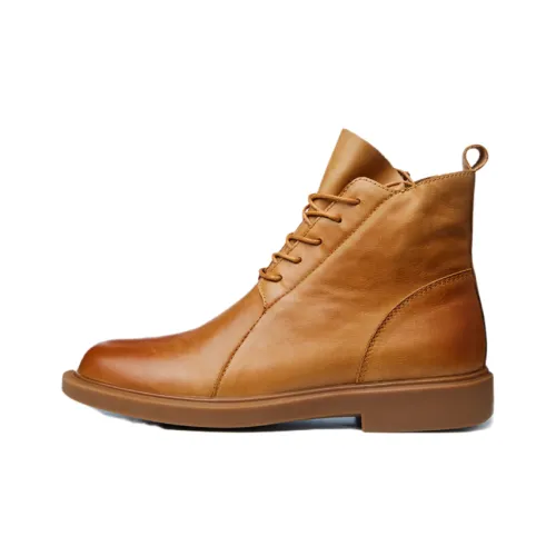 Brounvanm Crew Martin Boot 3 см Мужской Черный Желтый Коричневый Серебряный