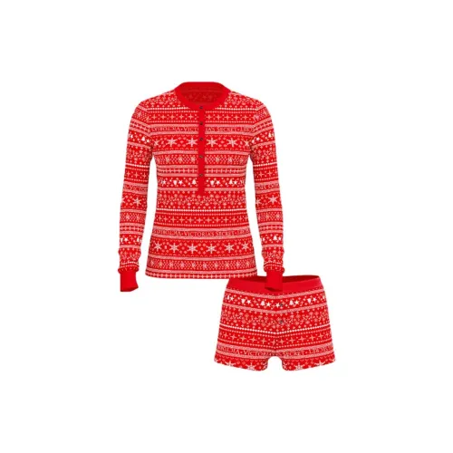Victoria's Secret Теплоизоляционный Короткий Комплект Пижамы LIPSTICK Fair Isle Комплект Пижам Женские Lipstick Fair Isle