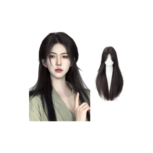 GLUNA Черный длинный Straight Традиционный китайский стиль Перука Coa