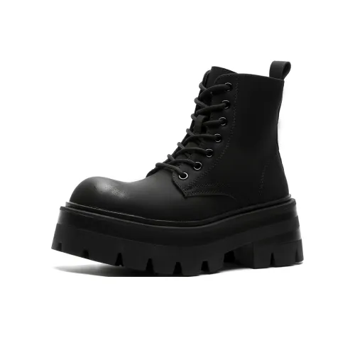 V ZERO FIVE Байкер Ботинки Короткий Martin Boot 6 см Унисекс Черный Британский Винтаж