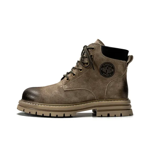 WEISHIBANGWEI Короткий Мартин Ботинка Средний Каблук Мужской Хаки