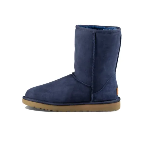 UGG CLASSIC SHORT II Boot Теплоизоляционные противоскользящие Crew Сноубутсы Женские Морской синий