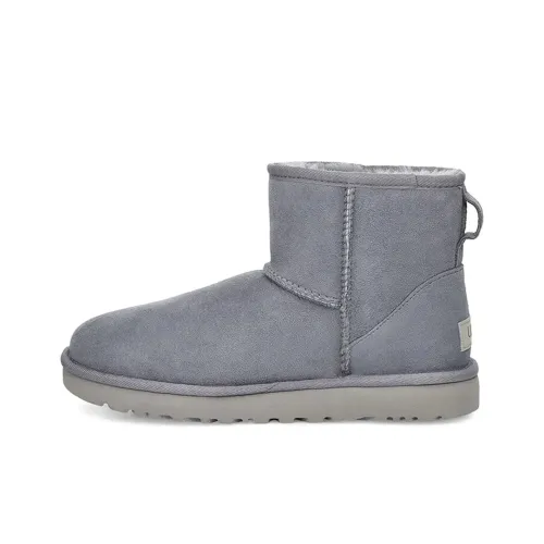 UGG CLASSIC MINI Теплый противоскользящий покрытый короткий снегокат женский серо-синий