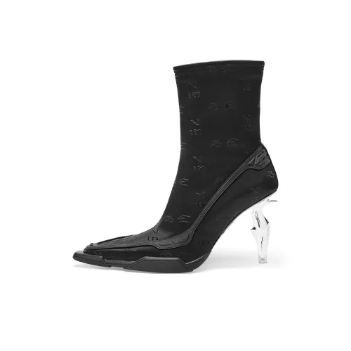 E.M.B.V Knife Эластичные ботильоны Супер высокий каблук 8,5 см Черный Белый