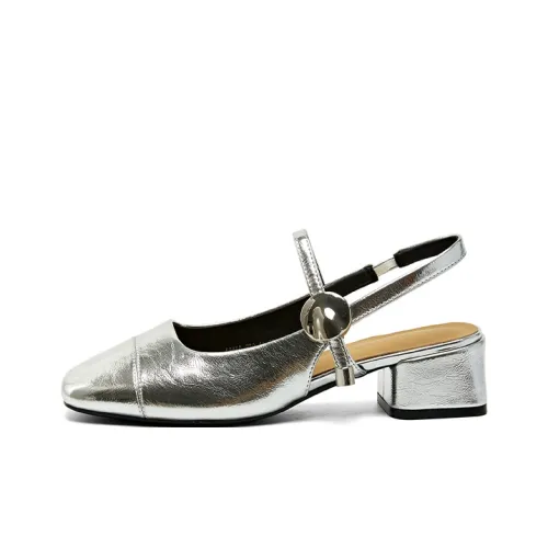 15 MINS Квадратный каблук Высокие каблуки 4CM Женские