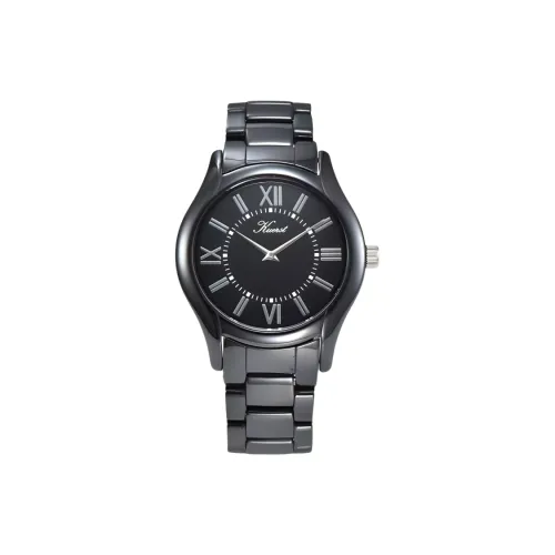 KUERST Кварцевый механизм стальной ремешок мужские часы черный циферблат