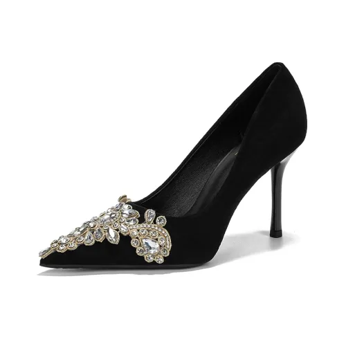 YAFEI XUANYU Узкий каблук Высокие каблуки 9CM Женские Черный