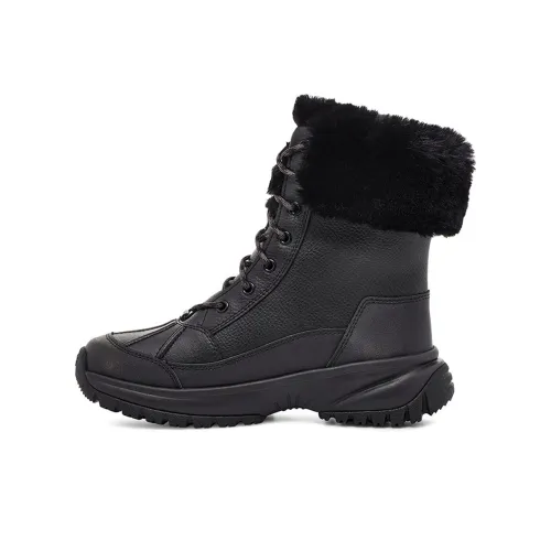 UGG Yose Fluff Термический Водонепроницаемый Противоскользящий Короткий Снегокат Женские Черный