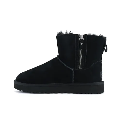 UGG CLASSIC MINI Двойной Zip Термостойкий Противоскользящий Короткий Снегокат Женские Черный