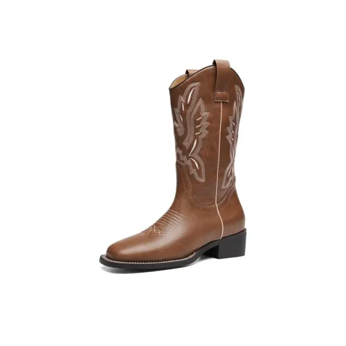 RED DRAGONFLY Женские высокие сапоги на колено коричневые