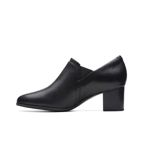 Clarks Lucky Series Грубый каблук Высокие каблуки Женские Черный