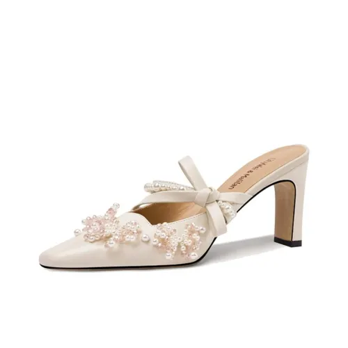 Lily Wei Грубый каблук Высокие каблуки 7,5 см Женские Экрю