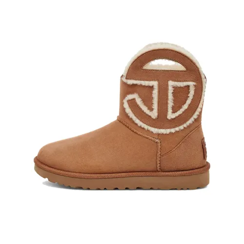 TELFAR x UGG Логотип Мини Термический Устойчивый к Износу Низ Резистентный Короткий MID Ботинки для Снега Унисекс Каштановый